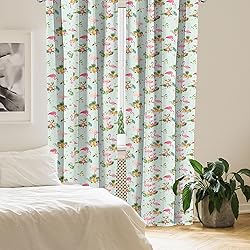 Lunarable Flamingo Curtains, Flamingo Bird Tropical
