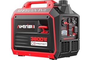 AMERISUN 3800W Portable Inverter Generator with CO Protect, Gas Powered, Super Quiet and 30A for RV-Ready for Camping, Home Emergency Use, Tailgating
