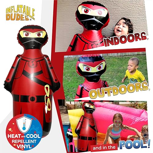 INFLATABLE DUDES Ninja Toy 47 Inches -Kids Punching Bag Already
