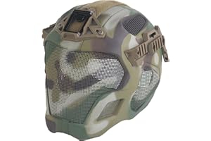 Willbebest Tactical Airsoft Helmet, High-end Paintball Full Face Mask Helmet (Built-in HD Headset and Anti-Fog Fan, Options) for Outdoor CS Games