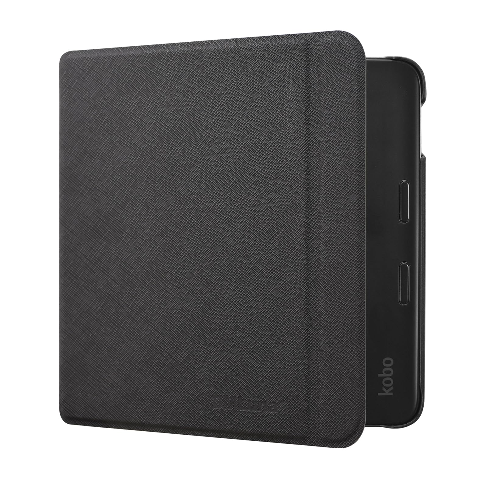 DMLuna Case for Kobo Libra Colour (Model:N428, 2024 Release), Slim and Lightweight Folio Premium PU Leather Protective Cover with Auto Sleep Wake Feature - Black