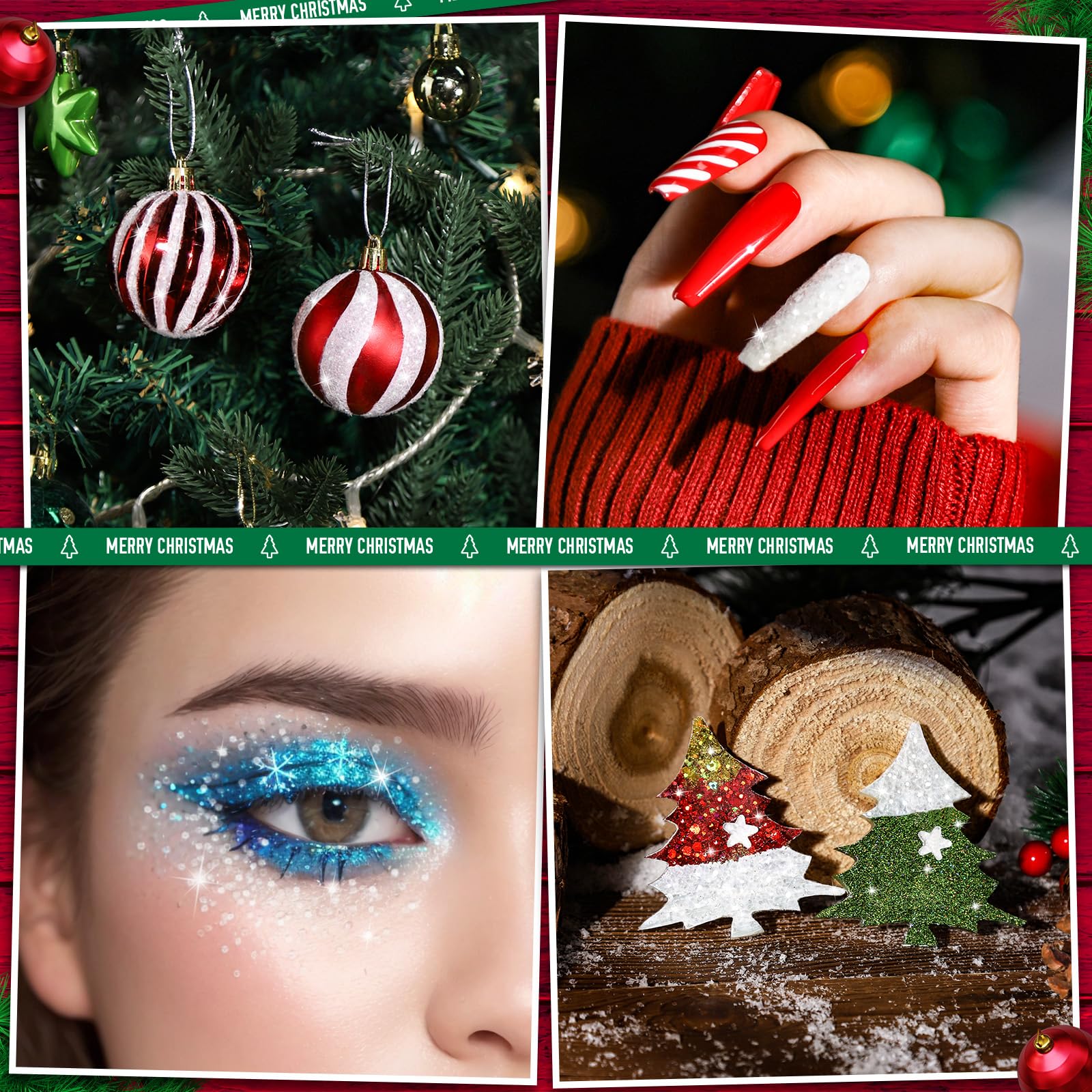 LEOBRO White Glitter, 150g/5.29oz Snow Chunky Glitter for Crafts, Resin, Clear Snow White Flakes, for DIY Tumbler, Hair Face Body Art, Party Christmas Decorations, 1/24