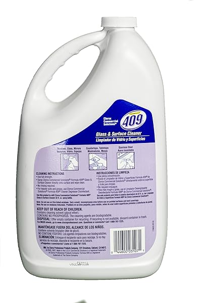 CLOROXPRO FORMULA 409 GLASS AND SURFACE CLEANER, HEALTHCARE CLEANING AND INDUSTRIAL CLEANING, MULTI-SURFACE CLEANER, 128 FL. OZ. – 03107