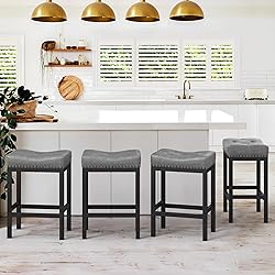 LUE BONA Counter Height Bar Stools, 24 Inch Saddle