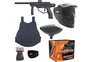 Tippmann JT Stealth Paintball Marker Battle PAK w/1K Paintballs, Mask, Loader, Gloves, Chest and Neck Protector