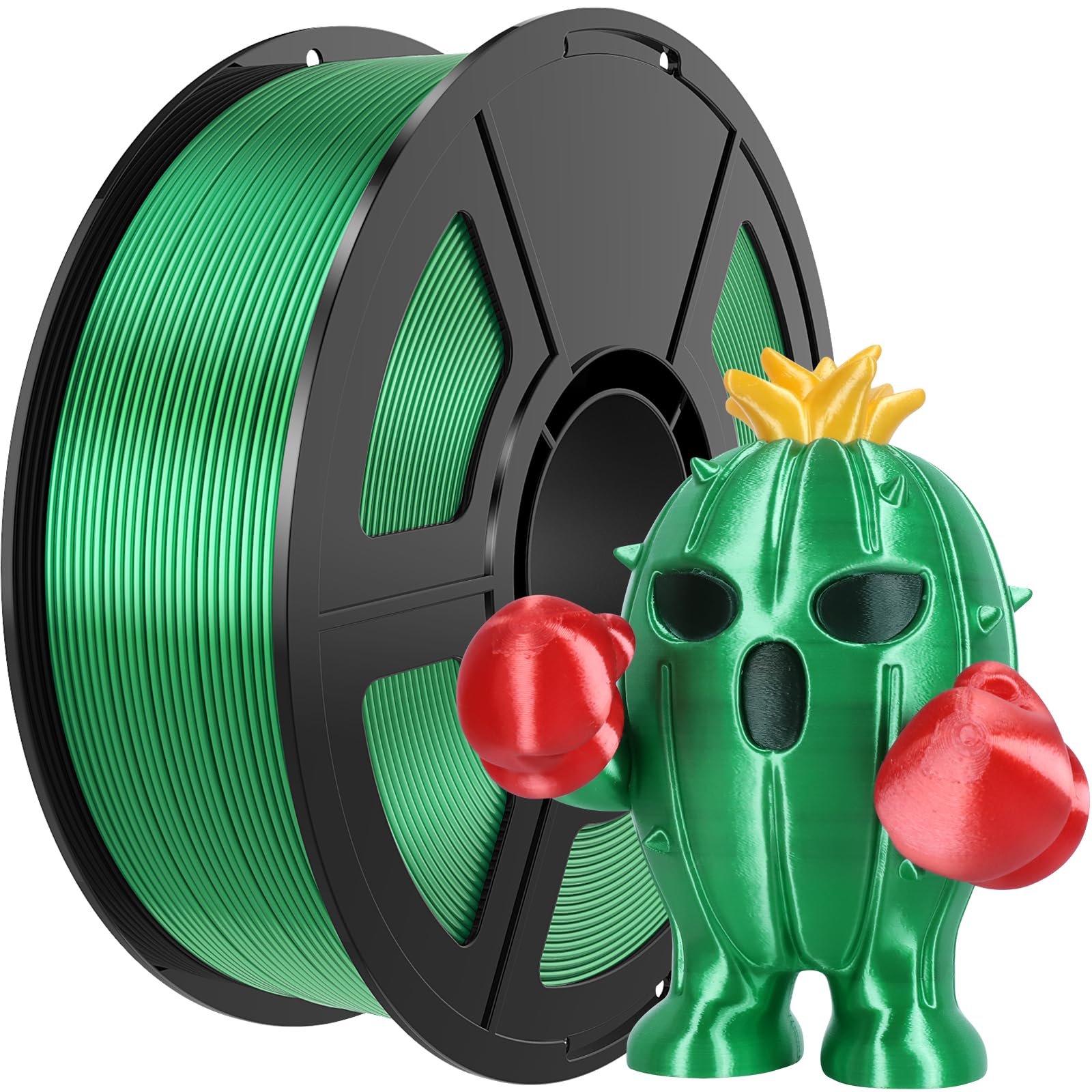 Photo 1 of Amoybaby Green Silk PLA Filament 1.75mm, High Speed PLA for Fast Printing 3D Printer Filament Low Warp & Clog-Free, Accuracy +/- 0.03mm, 1kg(2.2lb), Fits for Most FDM 3D Printers