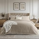 Bedsure Quilts Queen Size - Taupe Bedspread Queen Size & Lightweight Comforter, Modern Farmhouse Coverlet with Clover Pattern, Ultra Soft All-Season Bedding, 90 x 96 Inches