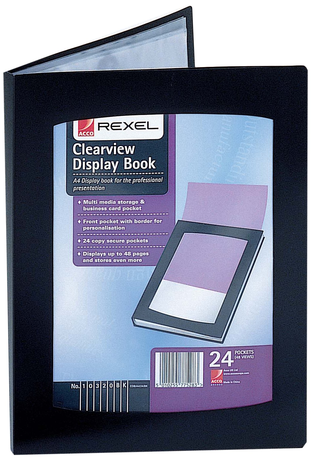 Rexel A5 Clearview Display Book - Black
