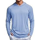 MAGCOMSEN Men's UPF 50+ Sun Shirts Long Sleeve Fishing Hoodie Shirt Lightweight Athletic Swim Running Hiking Rash Guard