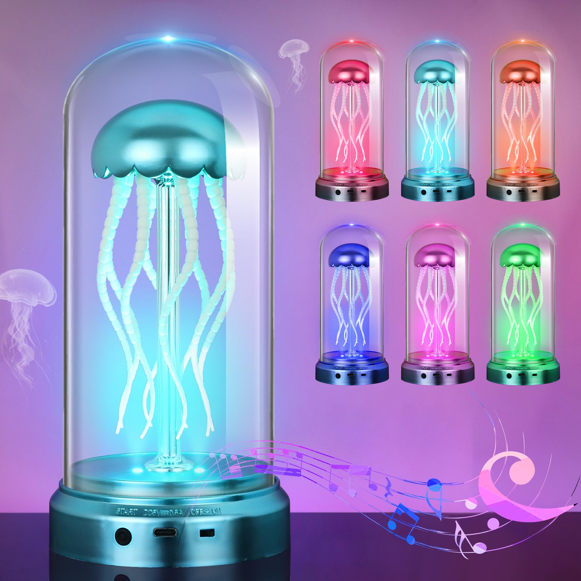 Photo 1 of Jellyfish Lava lamp,LED Mood Lamps with 7 Color Changing Night Light Electric Dancing Tentacles USB Rechargeable Cool Light,Unique Gifts for Office Game Room Desktop Decor