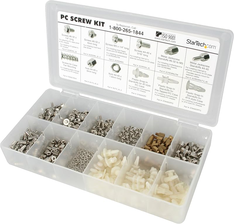 StarTech Deluxe PC Screw Kit Nuts Standoffs Computer Case Hardware Screws