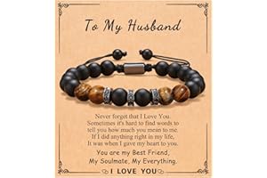 UNGENT THEM Mens Natural Stone Adjustable Bracelet for Men, Anniversary Birthday Christmas Graduation Gift for Him, Son, Brother, Husband, Boyfriend...