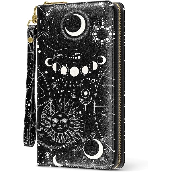 ALAZA PU Leather Crossbody Bag – Vintage Moon & Star Design With Adjustable Chain