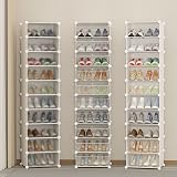 HOMIDEC 10-Tier Shoe Rack Dustproof Narrow Tall Storage Cabinet Door Hook view 8