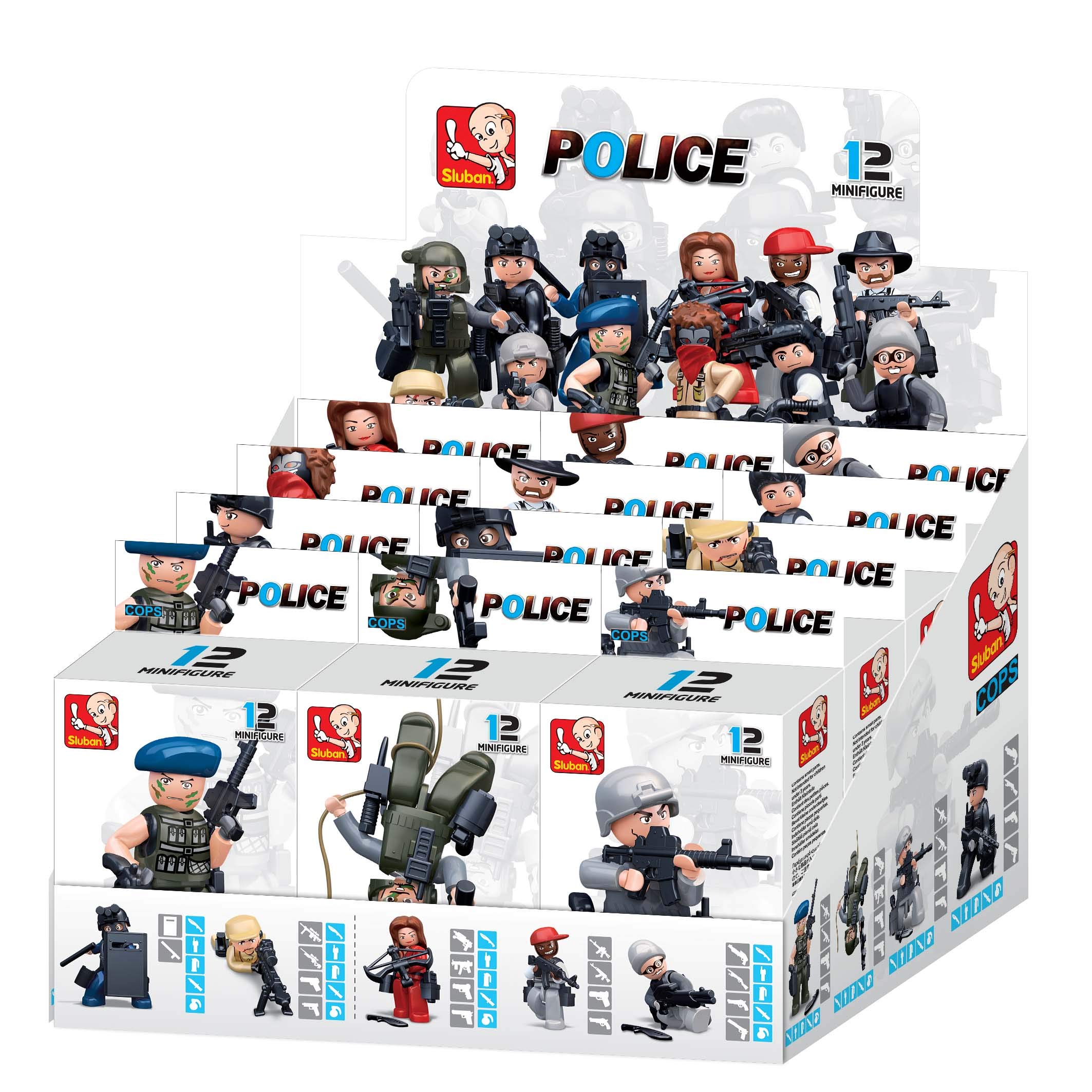 Sluban SlubanM38-B0586 M38-B0586 COPS & Robbers Mini Figures (Assorted Models)