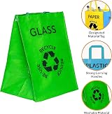 GEEZY Recycling Organizer Bags Set of 3 Heavy Duty 36L with Handles view 4