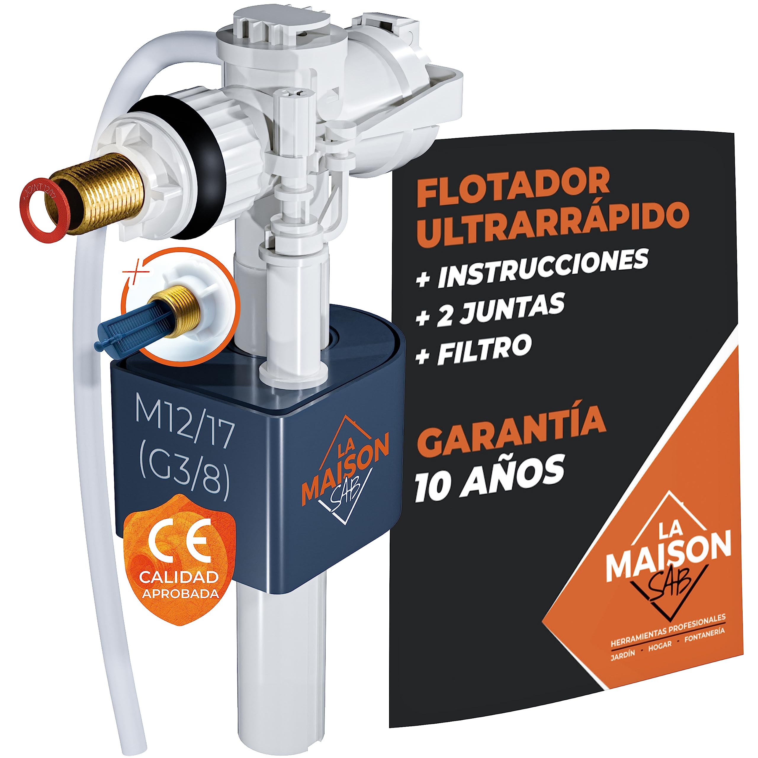 Válvula De Llenado Universal Para Cisterna - Conexiones G3/8 Y G1/2 En Latón, Ajuste De Caudal, Silenciosa, Fácil Instalación Para Inodoros