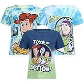 Disney Toy Story Boys 3 Pack Short Sleeve T-Shirt for Toddler to Big Kids