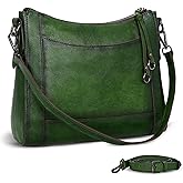 Iswee Leather Crossbody Bags for Women Shoulder Purse Medium Hobo Genuine Leather Satchel Purses and Handbags