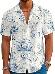 Hawaiian Shirts for Men Summer Beach Casual Short