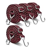 MILLAY 80inch Adjustable Bungee Cords with Hooks, 4