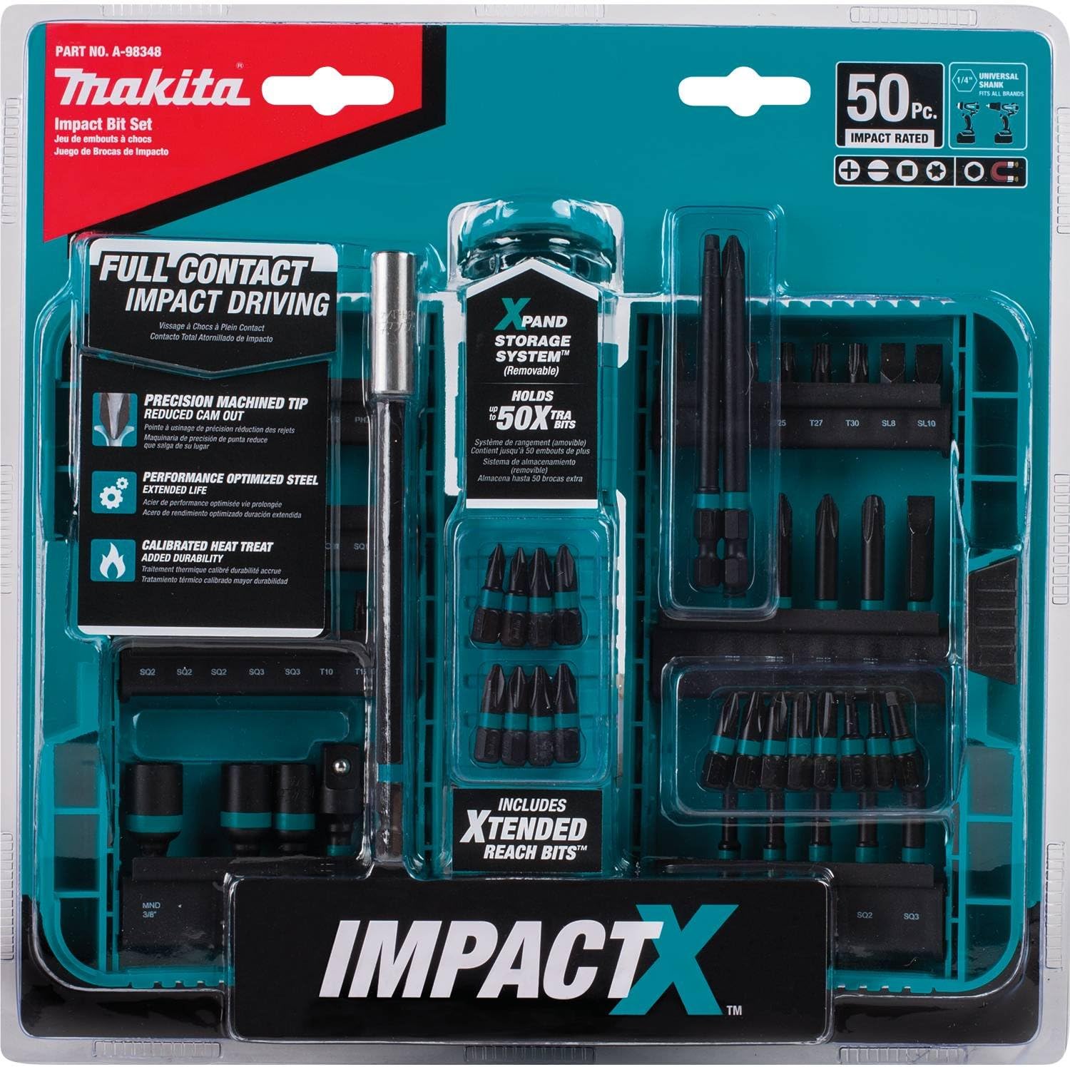 Makita A-98348 50 Pc Impactx Driver Bit Set - - 