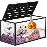 FUFUZOOIE Large Metal Hamster Cage 39", Chewproof Hamster Enclosure (Black) | 360&deg; Clear View Hamster Hideout With Deep Dedding,Easy Clean,3-Sided Ventilation,front top access design.