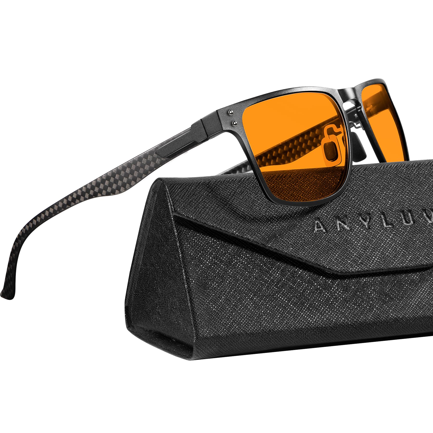 Photo 1 of ANYLUV Blue Light Glasses Men/Women, Al-Mg Metal Computer Blue Light Blocking Glasses, Relieve Eyestrain and Eye Protection