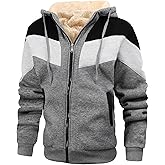 TMYAH Thermal Jackets for Men Winter Warm Heavyweight Fleece Jacket Wool Warm Thick Coats Outerwear