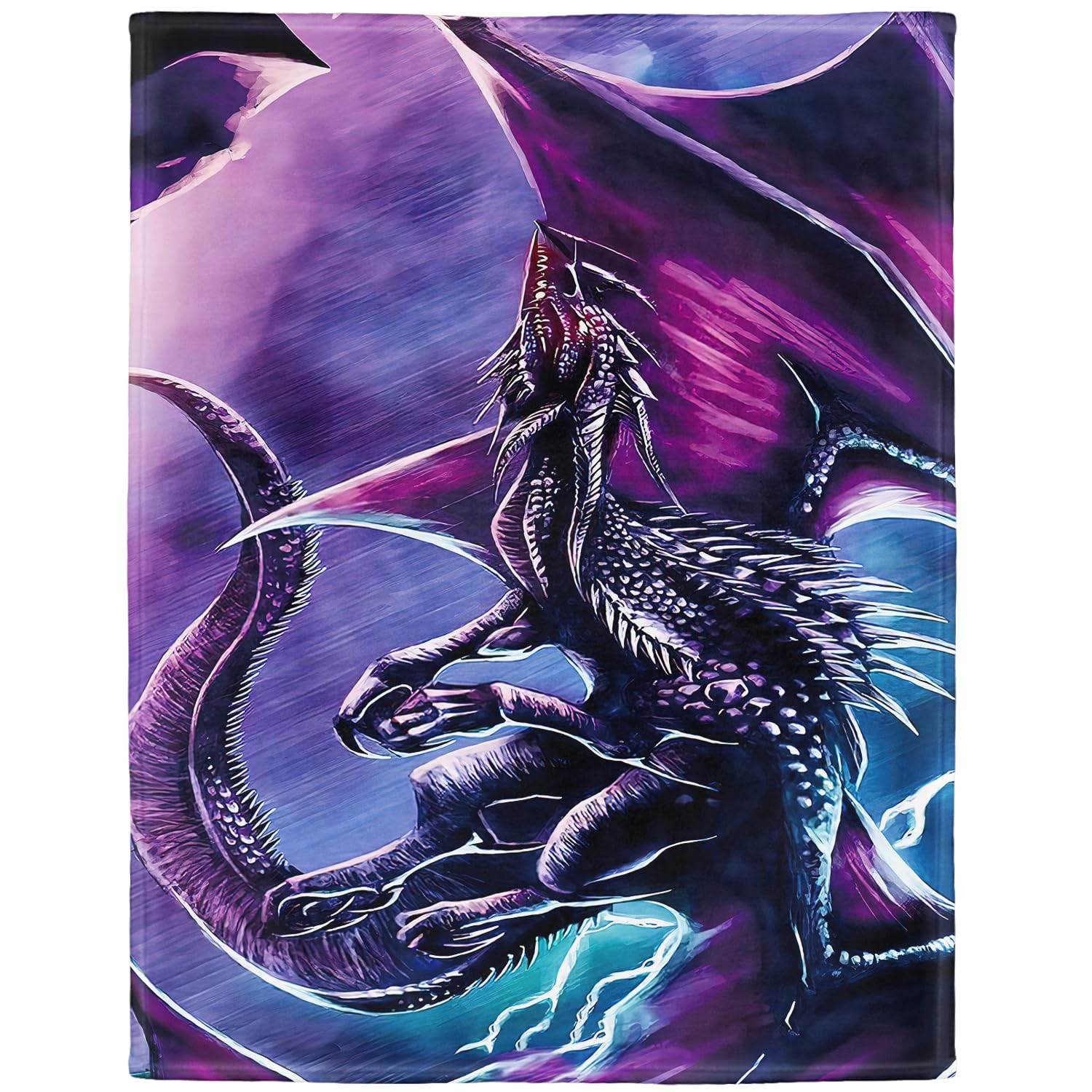 YISUMEI - Soft Fleece Blanket - Magic Dragon,125 x 150 cm Throw Suitable for Bed or Sofa