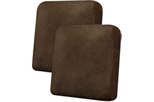 Imnopqr Loveseat Cushion Covers Leather-Look 2PC Stretch Love Seat Slipcover Sets for Living Room Individual Couch Seat Protector, Pet-Friendly, Non-Slip, Easy Fit - Dark Brown