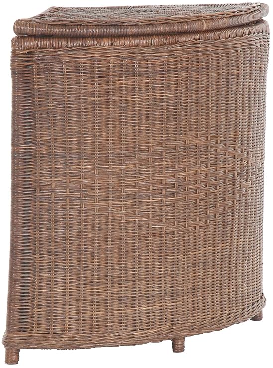 korb.outlet Großer Wäschekorb Ecke/Wäschetruhe aus echtem Rattan