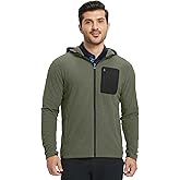 M MAELREG Fleece Hoodies Jacket Men Full Zip with 3 Zip Pockets Lightweight Soft Warm Hoodie for Golf Athletic Travel