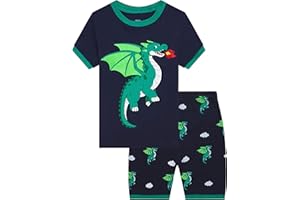 KikizYe Boys Short Sleeve Pajamas Kids Summer Pjs Children pajamas