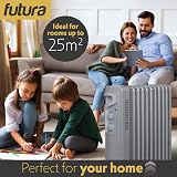 Futura 2500W Oil Filled Radiator 11 Fin Free Standing Heater UK Plug view 7
