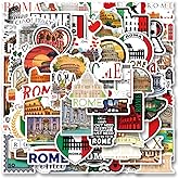 66pcs Rome Stickers Pack, Aesthetic Vinyl Waterproof Sticker Decals for Water Bottle,Laptop,Phone,Skateboard,Scrapbooking,Bumper for Party Supply Decor Favor…