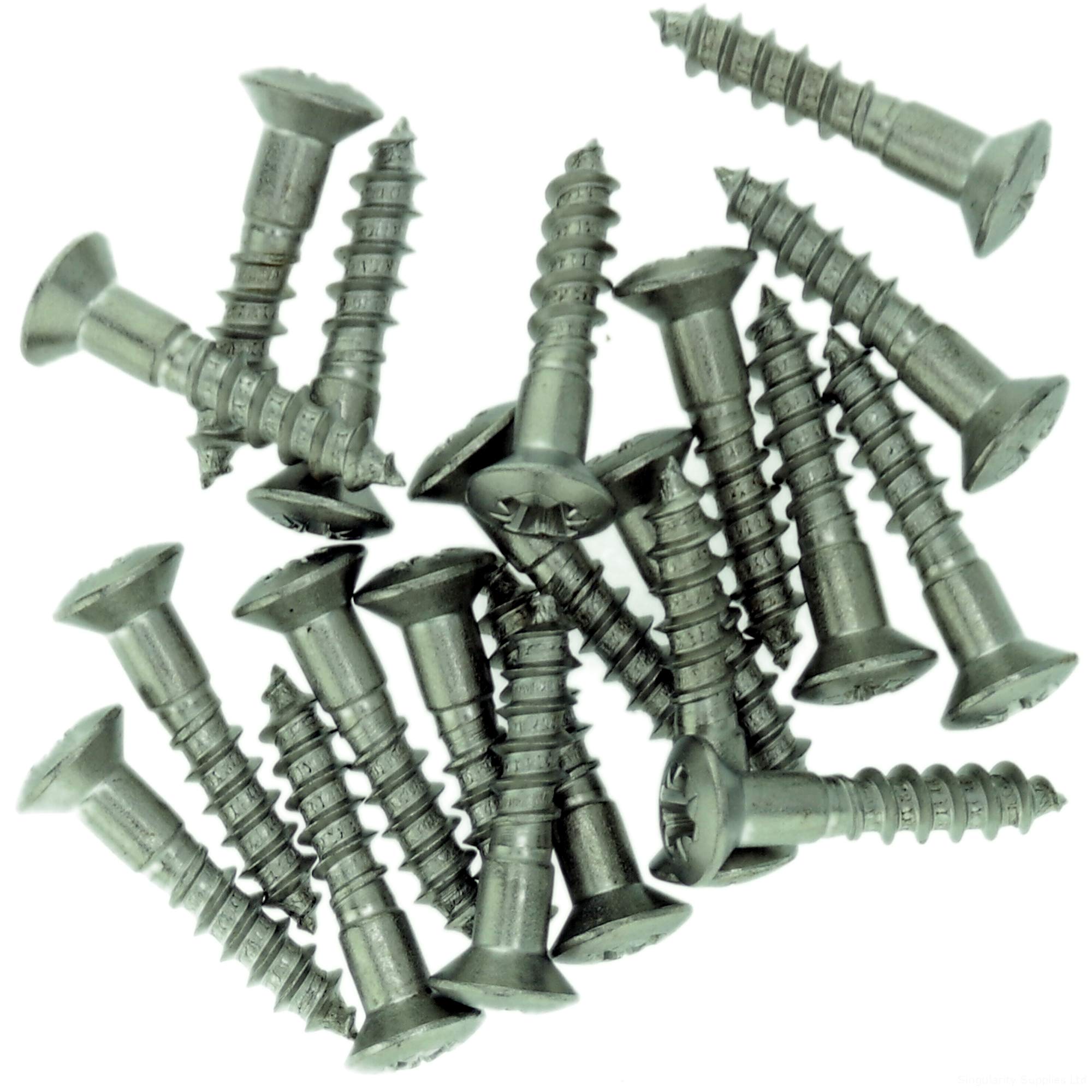 No.8 x 1.58 (4.0mm x 40mm) Pozi Raised Countersunk Wood Screw - Stainless Steel (A2) (Pack of 20)