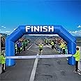 TKLoop 20Ft Inflatable Arch with Start Finish Line Racing Arch Banners & Blower Outdoor Inflatable Archway for Advertising Commerce Party Sport Race Blue