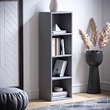 Vida Designs Oxford 4 Tier Cube Bookcase Grey Wood Shelving Unit view 6