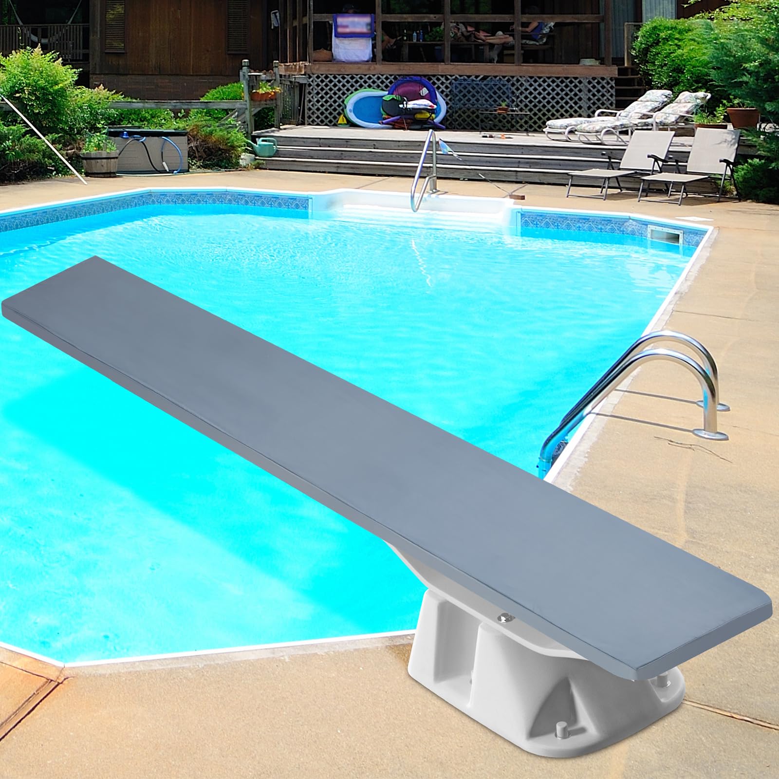 Photo 1 of Beeveer Swimming Pool Diving Board Cover Heavy Duty 420D Waterproof UV-Resistant Pool Accessory Tight Fit with Elastic Edges Diving Board Protector Cover for Outdoor(8 ft)