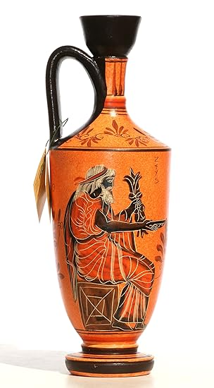 Ancient Greek Ceramic Vase Pot Vessel Lekythos Goddess Athena God
