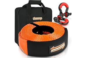 ZOSTERA Heavy Duty Tow Strap 3" x 30' Recovery Strap Tested 35,000 LBS Break Strength Emergency Off Road Towing Rope with 3/4 D Ring Shackles Storage Bag