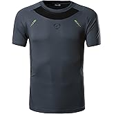 jeansian Men's Sport Quick Dry Short Sleeves T-Shirt Tees Tops LSL3225 Gray L