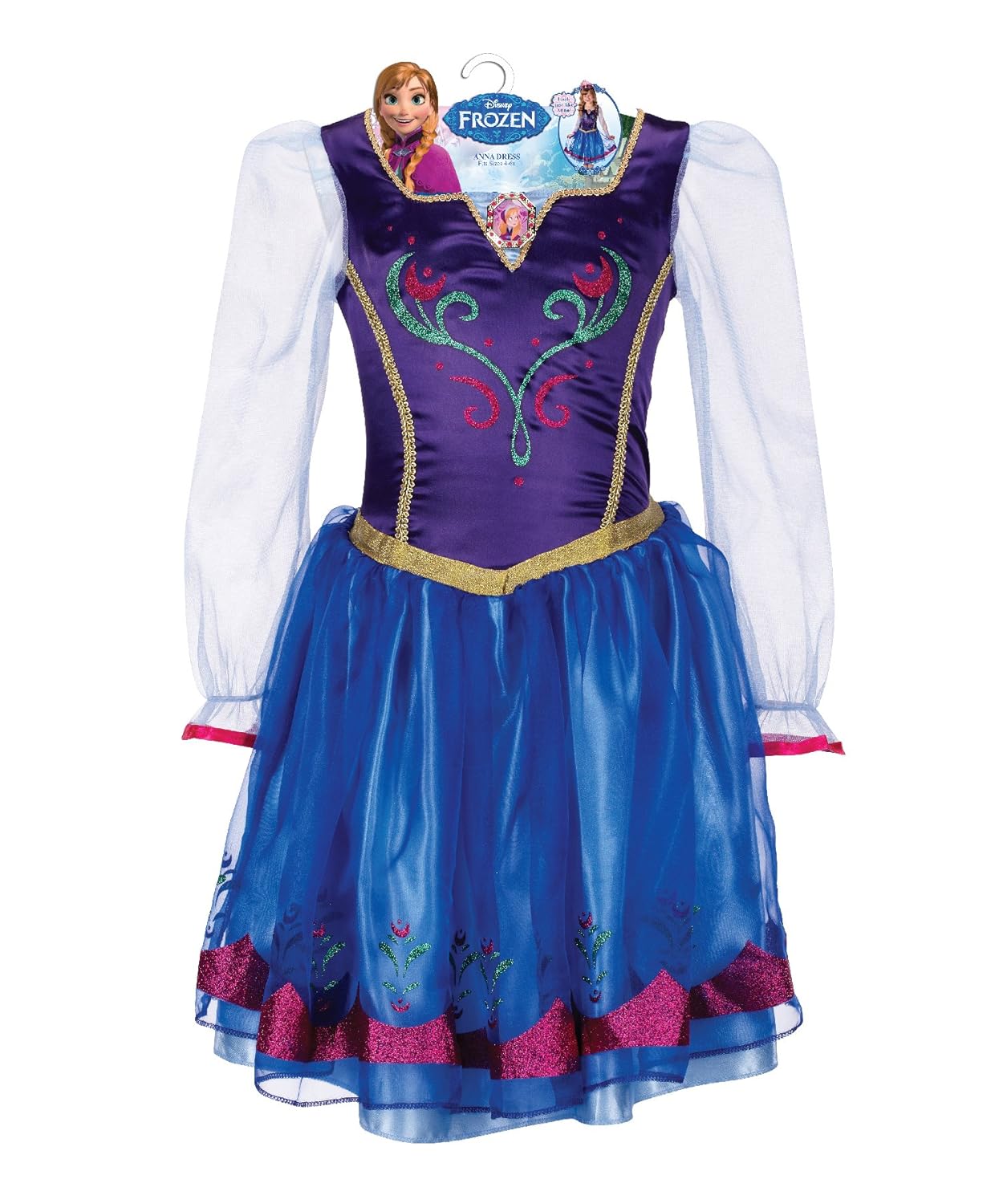 Disney Store Frozen Princess Anna Costume Size Medium 7//8 With Cape