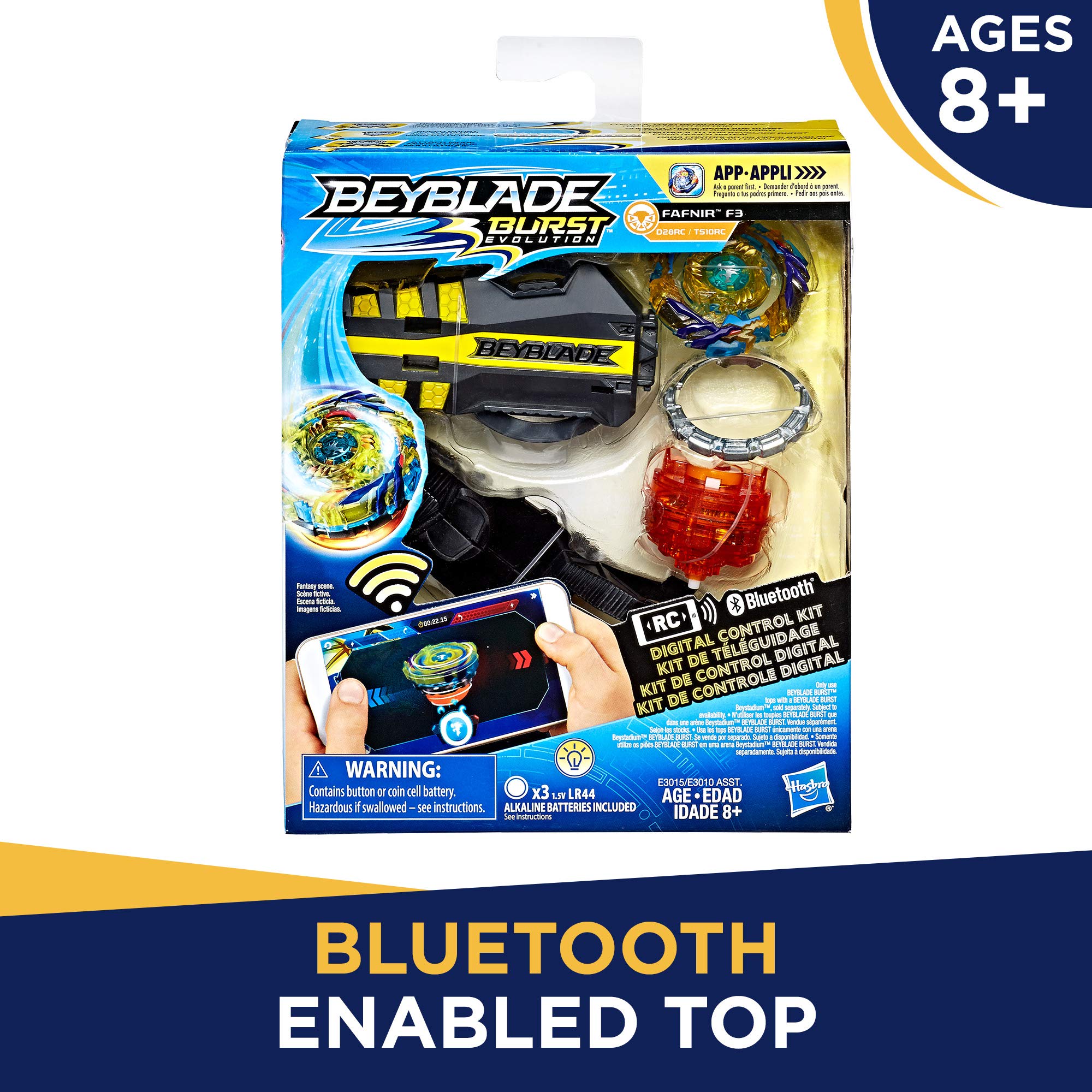 Beyblade Burst Evolution Digital Control Kit Fafnir F3 Remote Control Bluetooth Enabled Battling Top , Black