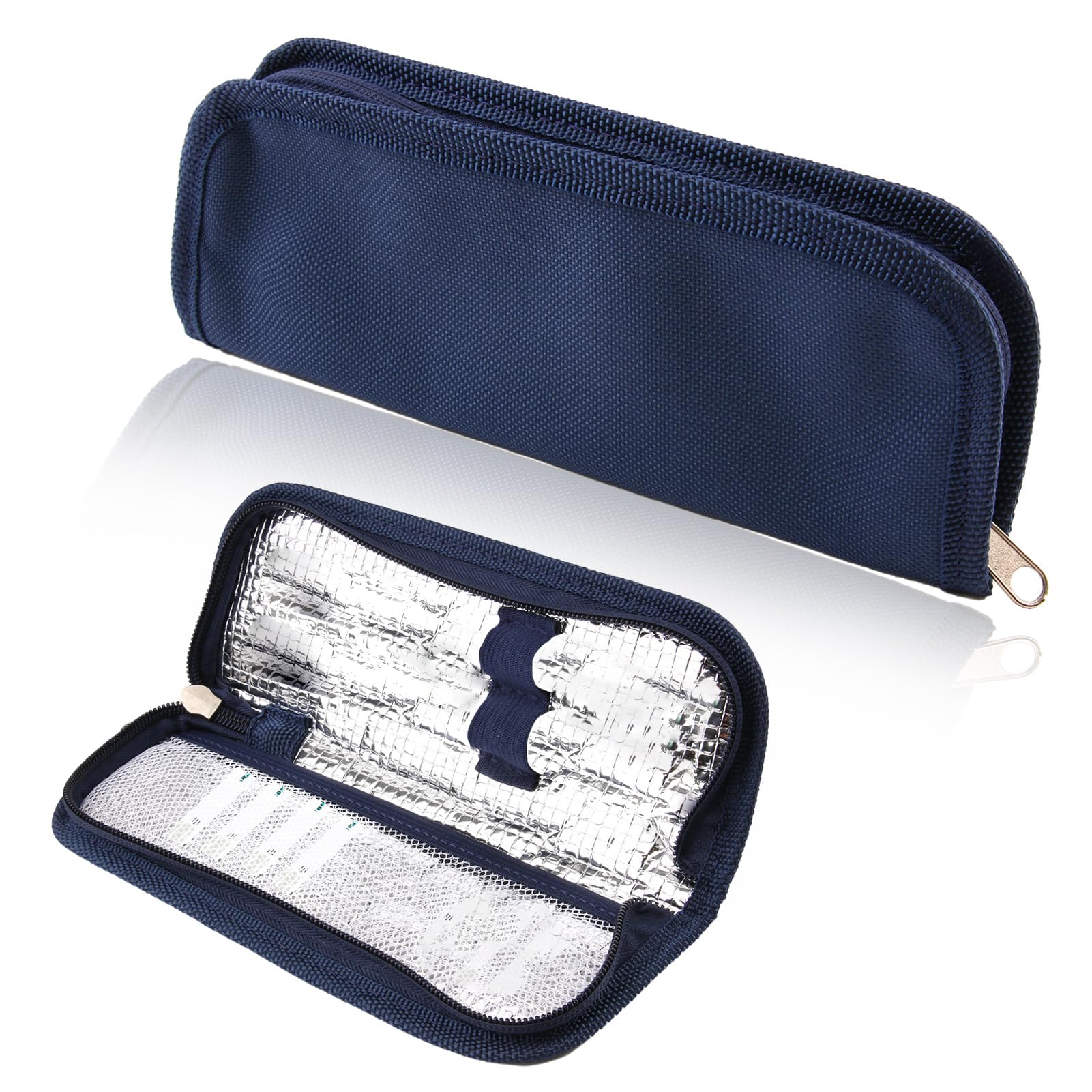 Insulin Cooler Travel Case, Small Portable Diabetic Insulated Bag for Insulin Pens and Medicine, Compact and Convenient Medicine Storage, Travel Companion for Diabetic Patients (Navy Blue)