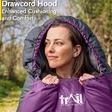 Trail Alpine 400 Hooded Sleeping Bag Purple 0C 4 Season 2 Way Zipper view 4