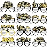 KatchOn, New Year Eve Glasses 2026 - Pack of 12 | New Years Eve Party Supplies 2026 | Black and Gold 2026 Glasses for NYE Party Favors 2026 | 2026 Eyeglasses for New Years Decorations 2026, NYE Decor