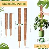 YAUNGEL Moss Pole 4 Pcs 41CM Coir Totem Plant Support with 20M Ties view 2