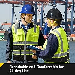 COOLJOB 9 Pockets Reflective Mesh Safety Vest for